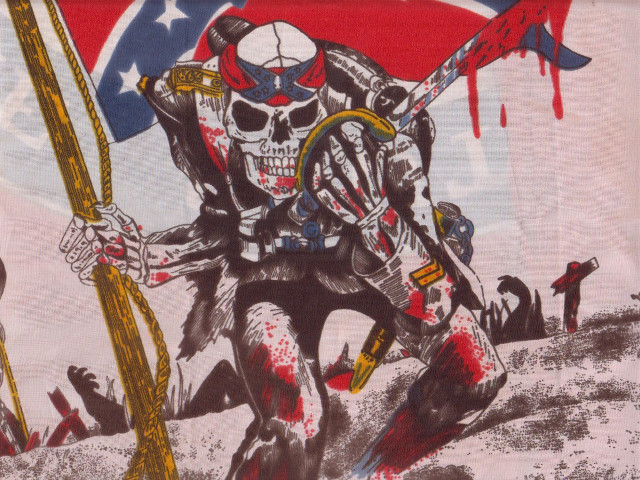 Skeleton holding flag sword skull free wallpaper - medium preview image