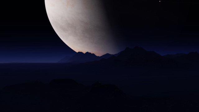 Night mountain plane moon cloudy free wallpaper - medium preview image