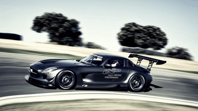 Black sports car race track #12 free wallpaper - medium preview image