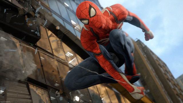Spiderman jumping skateboard building broken free wallpaper - medium preview image
