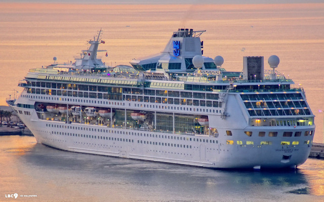 Cruise ship sunset dock pier free wallpaper - medium preview image