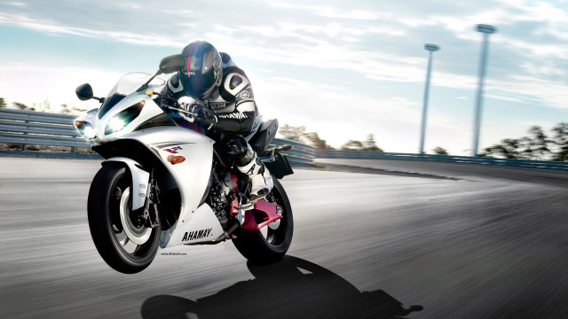 Motorcycle rider road sky clouds #3 free wallpaper - medium preview image