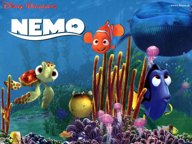 Cartoon character swimming ocean fish free wallpaper - medium preview image