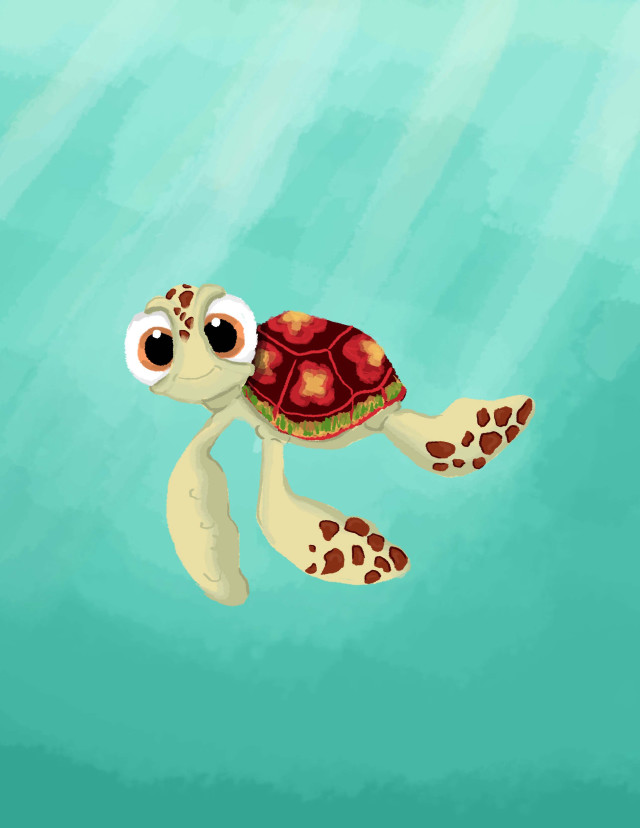 Cartoon turtle swimming ocean big #2 free wallpaper - medium preview image
