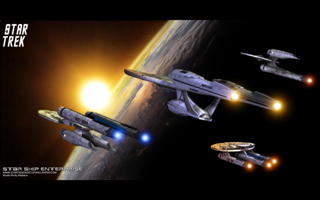 Star trek ships flying planet free wallpaper - medium preview image
