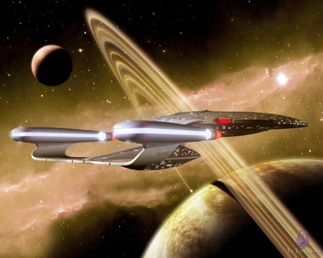 Spaceship flying sky planet star free wallpaper - medium preview image