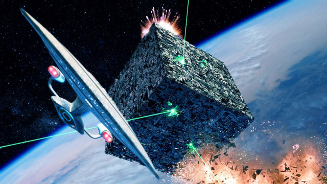 Spaceship massive structure fire sky free wallpaper - medium preview image