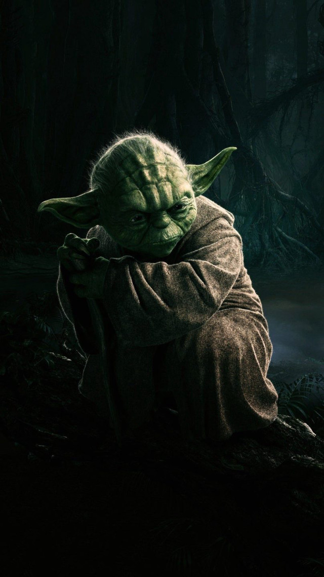 Yoda dark forest flashlight trees free wallpaper - medium preview image