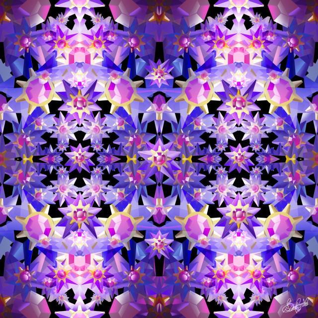 Colorful kaleidoscope purple black white free wallpaper - medium preview image