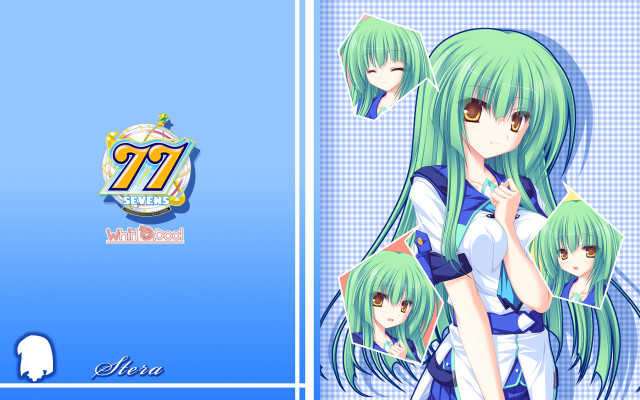 Girl green hair blue eyes free wallpaper - medium preview image