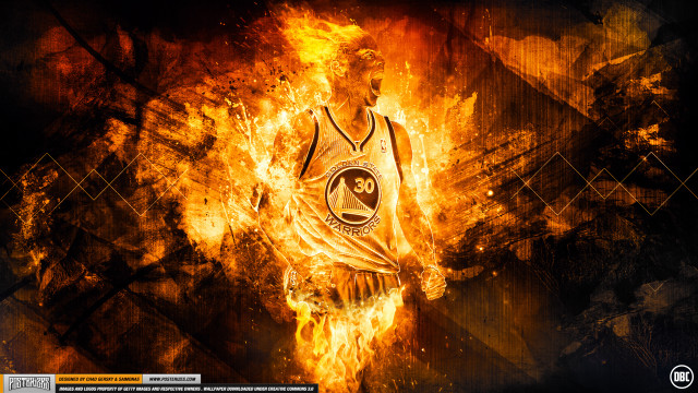 Basketball player fire uniform holding free wallpaper - medium preview image