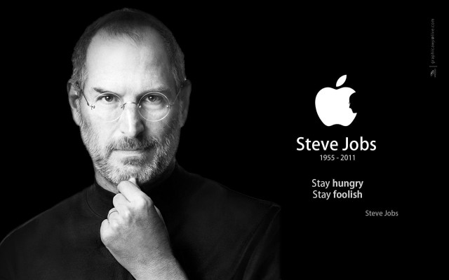 Steve jobs black white apple free wallpaper - medium preview image