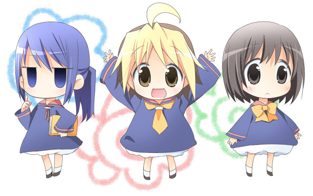 Anime girls expressions hair styles #2 free wallpaper - medium preview image