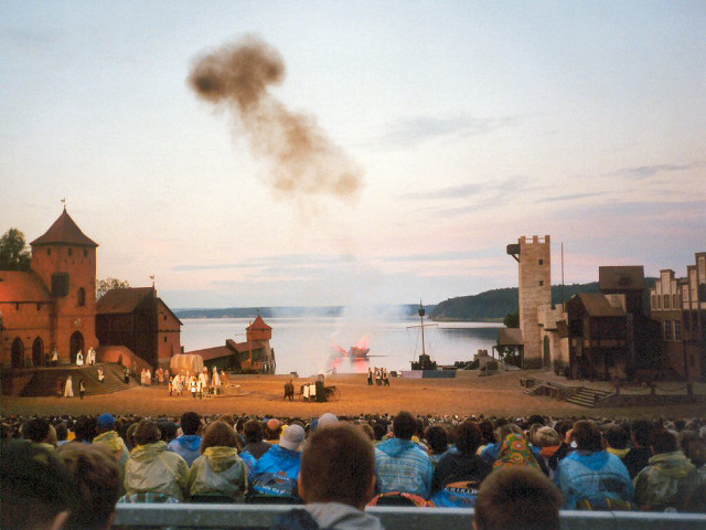 Crowd watching show stage smoke free wallpaper - medium preview image