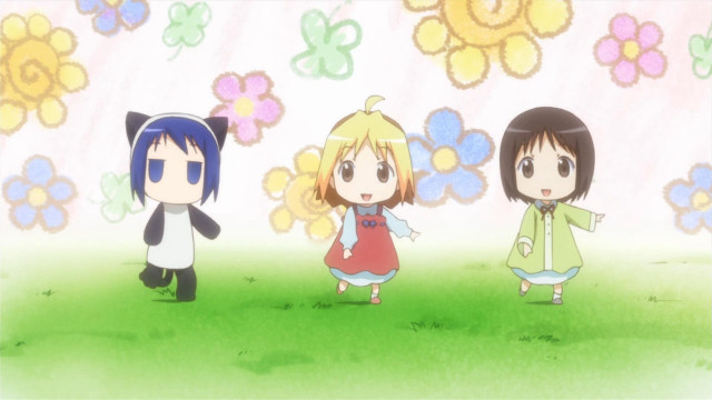 Anime characters field flowers butterfly free wallpaper - medium preview image
