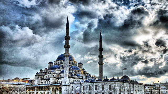 Large building blue dome towers free wallpaper - medium preview image
