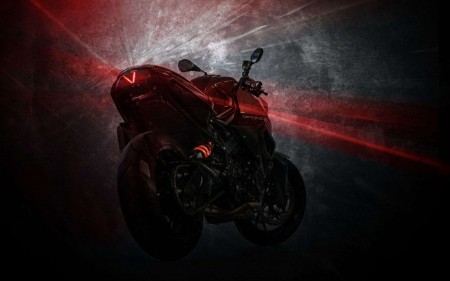Red motorcycle red light back free wallpaper - medium preview image