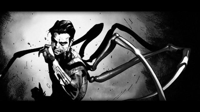 Creepy man holding giant spider free wallpaper - medium preview image