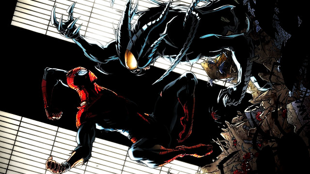 Spiderman air arms outstretched urban free wallpaper - medium preview image