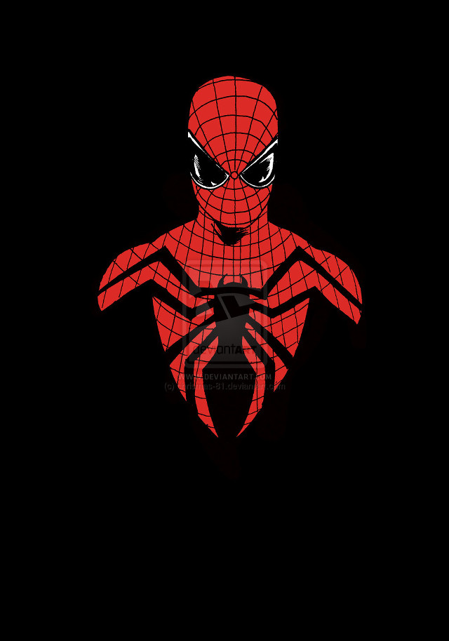 Spider man black background red free wallpaper - medium preview image