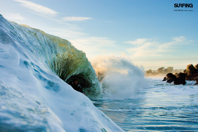 Ocean swimmers wave crashing beach free wallpaper - medium preview image