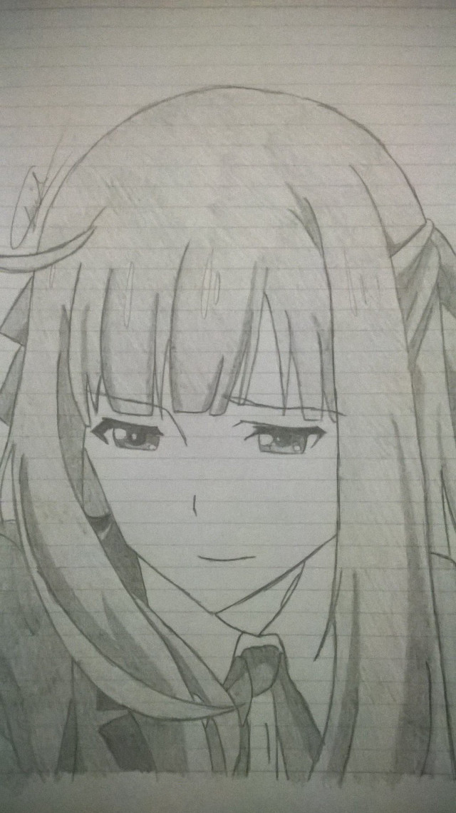 Girl long hair scarf drawing free wallpaper - medium preview image