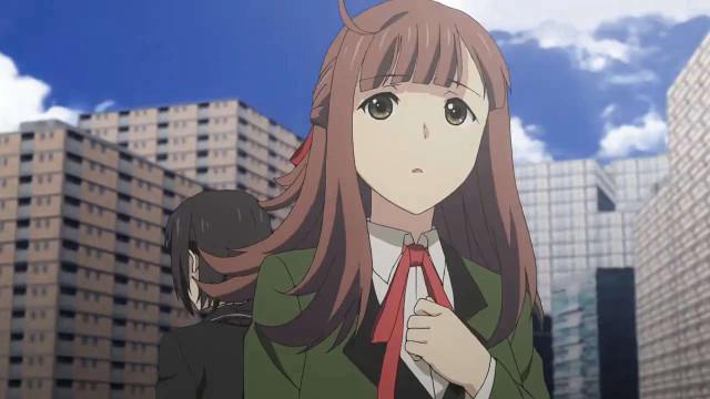 Woman green jacket kyoto urban free wallpaper - medium preview image