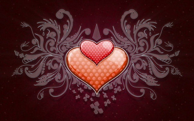 Heart cross floral design side free wallpaper - medium preview image