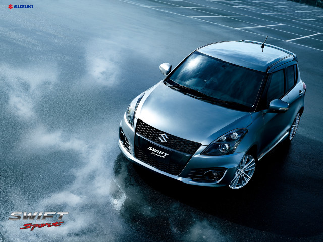 Silver car wet parking lot #2 free wallpaper - medium preview image