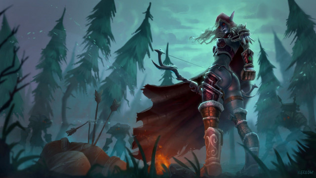 Man suit sword forest trees free wallpaper - medium preview image