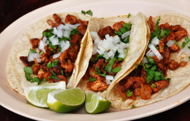 Three tacos meat onions cilantro free wallpaper - medium preview image