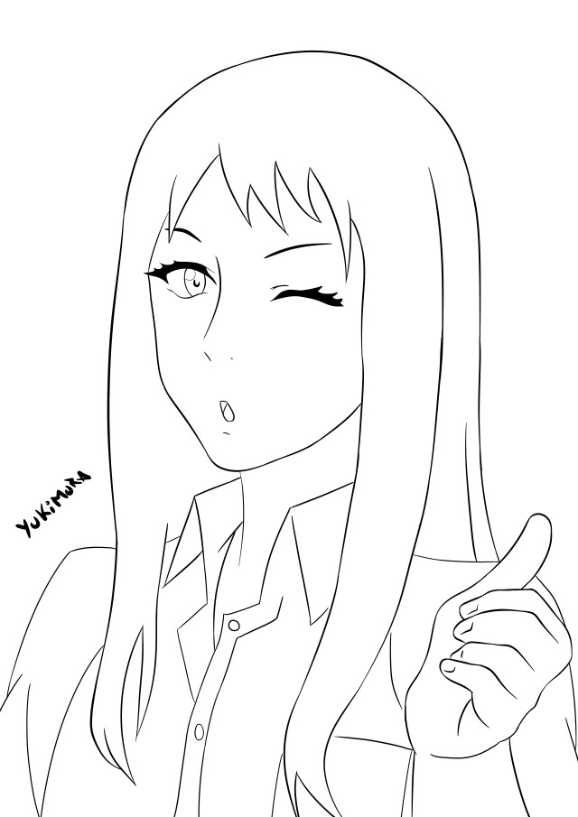 Girl long hair finger pointing free wallpaper - medium preview image