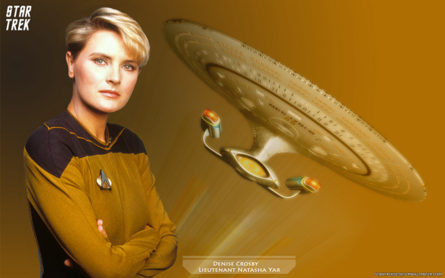 Woman star trek uniform flying free wallpaper - medium preview image