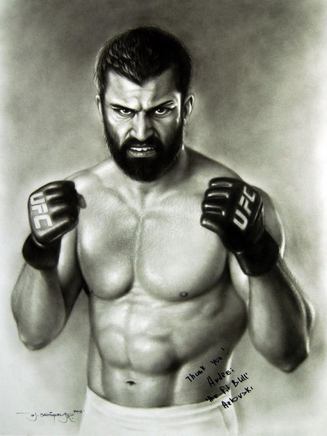 Man beard boxing gloves drawing free wallpaper - medium preview image