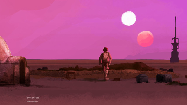 Desert man moonlight purple sky free wallpaper - medium preview image