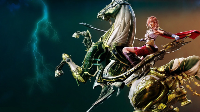 Woman horse dragon lightning video free wallpaper - medium preview image