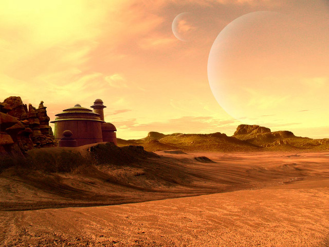 Desert distant object foreground background free wallpaper - medium preview image