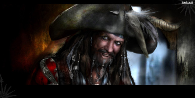 Pirate big hat beard beardlocke free wallpaper - medium preview image