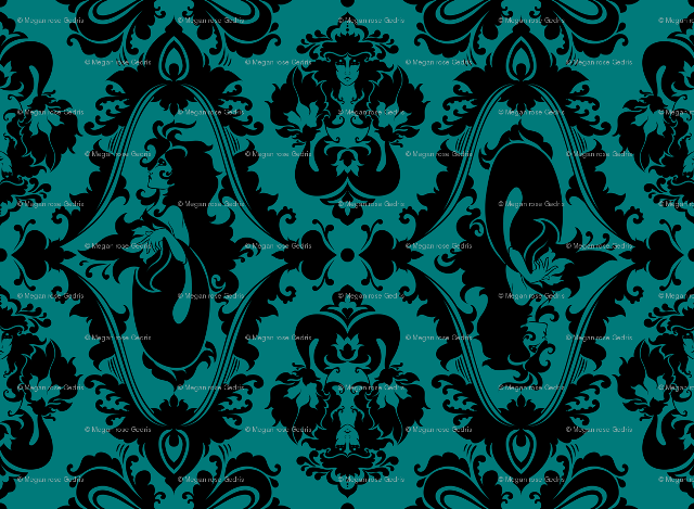 Blue black floral wallpaper design free wallpaper - medium preview image