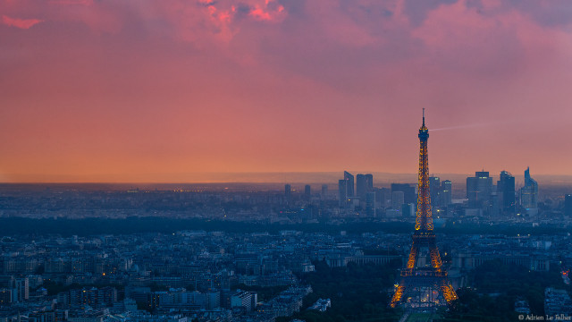 City skyline tall tower sunset free wallpaper - medium preview image