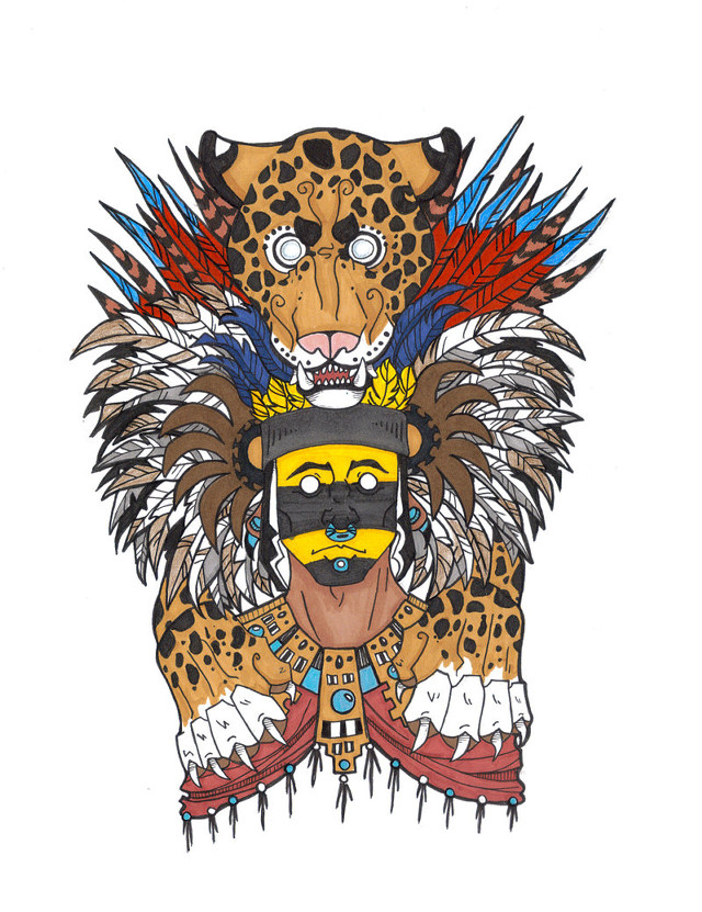 Leopard mask man mustache drawing free wallpaper - medium preview image