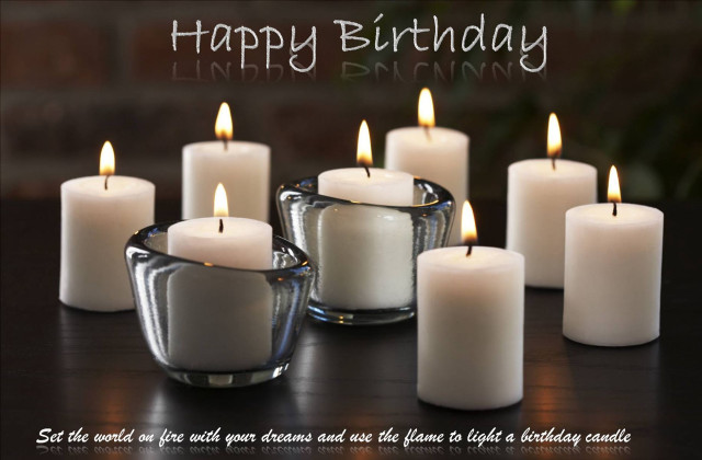 Candles happy birthday message table free wallpaper - medium preview image