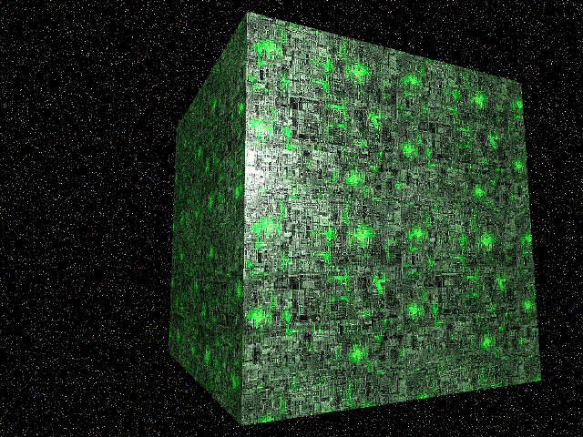 Green cube dots dark sky free wallpaper - medium preview image