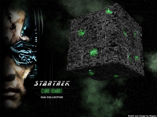Cube green lights man face free wallpaper - medium preview image