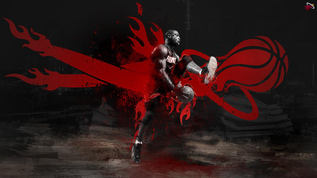 Man basketball red flame action free wallpaper - medium preview image