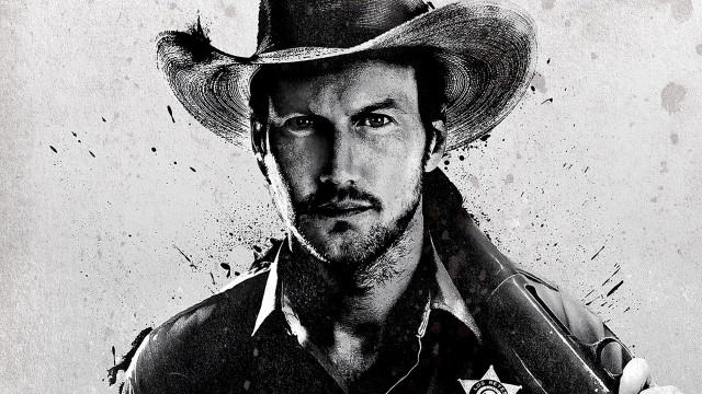 Cowboy man gun black white free wallpaper - medium preview image