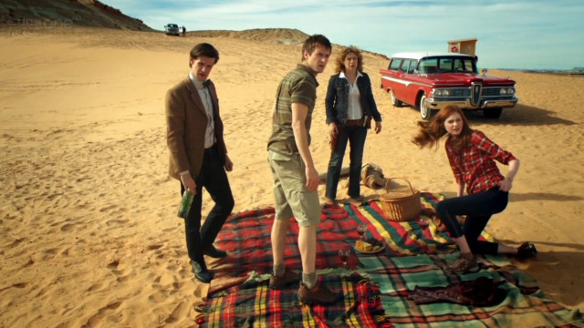 Beach group people blanket car free wallpaper - medium preview image