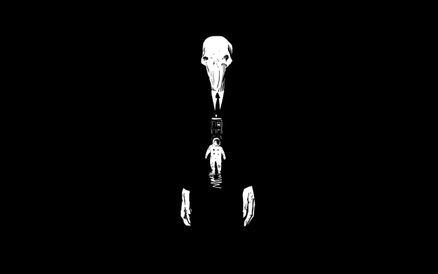 Man dark bird head knife free wallpaper - medium preview image