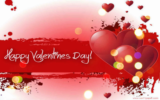 Romantic hearts lights red background free wallpaper - medium preview image