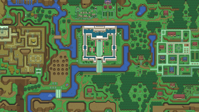 City river buildings trees pixel free wallpaper - medium preview image
